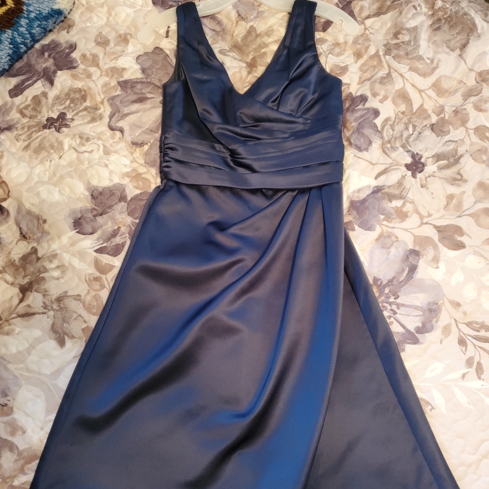 David's Bridal Sleeveless Marine Blue Dress